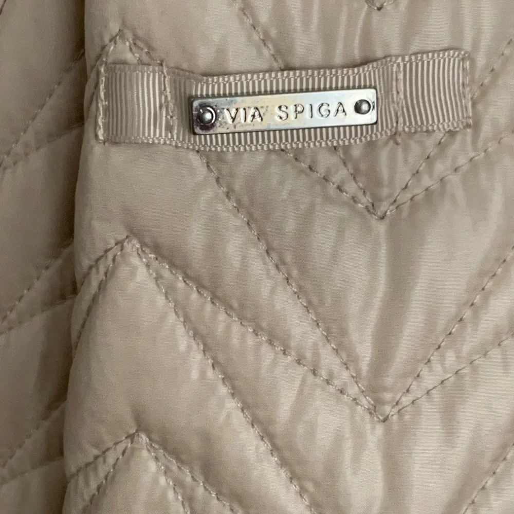 Via Spiga Women's Beige Long Sleeve Winter Jacket With Detachable Hood - Picture 6 of 13